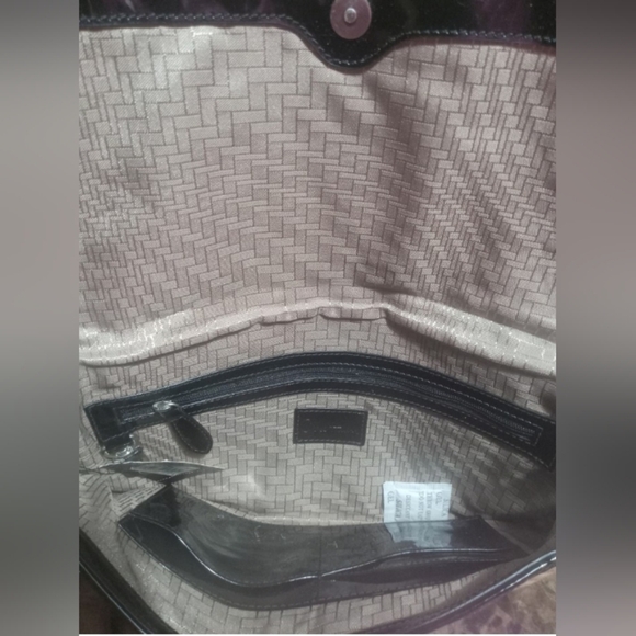 COLE HAAN Vintage Woven natural Pixie straw black patent leather trim Clutch - Picture 8 of 10